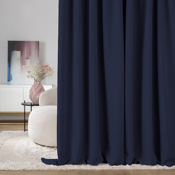 Dekoria Zatemňovací závěs na řasicí pásce tmavě modrá 140 x 280 cm 1 ks., 140x280 cm