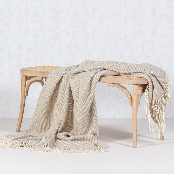 Dekoria Pléd Zelandia 140x200cm melange natural, 140 x 200 cm