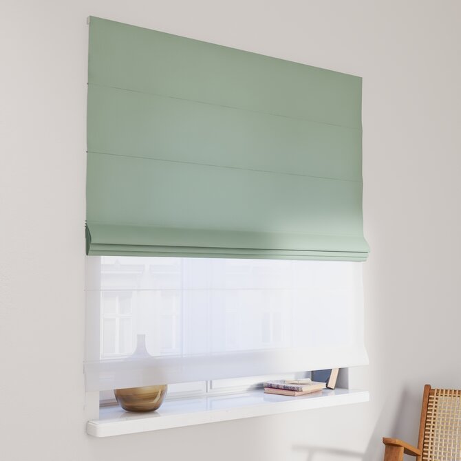 Dekoria Římská roleta Duo, eukalyptová zelená, Loneta, 133-61