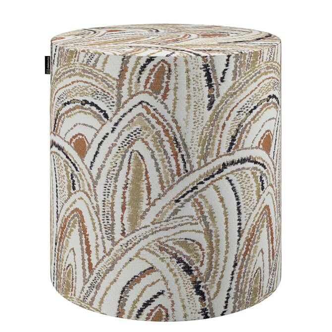 Dekoria Sedák Barrel- válec pevný,  d40cm, výška 40cm, béžovo-olivová, ø40 cm x 40 cm, Cosy Home, 145-34