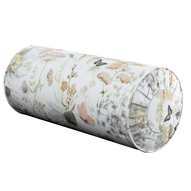 Dekoria Válec s čelními záložkami, bílá, růžová, zelená, Ø 20 x 50 cm, Gardenia, 143-96