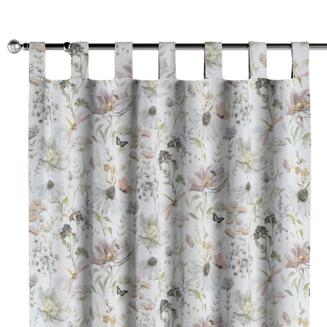 Dekoria Závěs na poutkach, bílá, růžová, zelená, Gardenia, 143-96