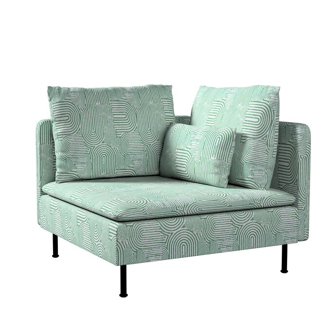 Dekoria Potah na rohový díl Söderhamn, máta a ecru, rohový díl Söderhamn, Cosy Home, 144-81