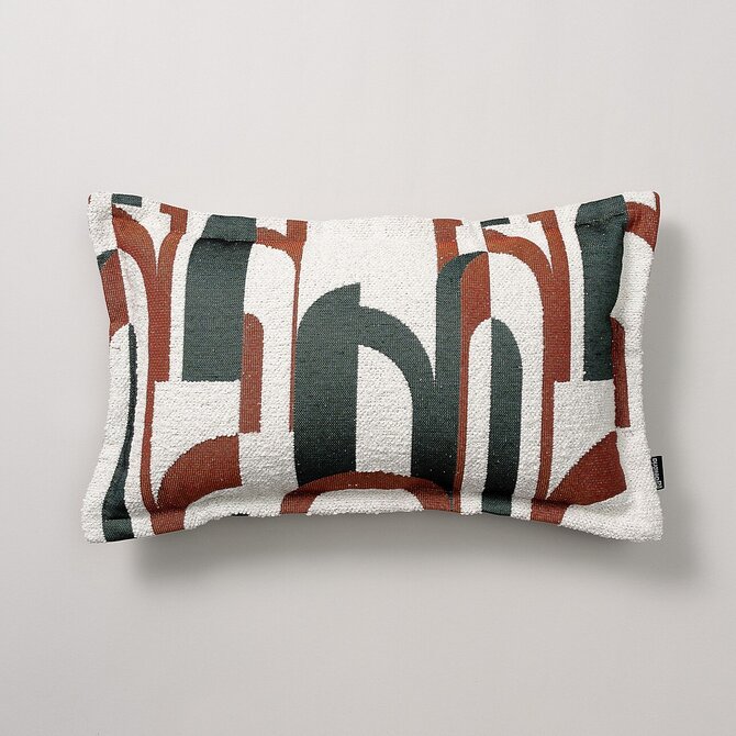 Dekoria Mona - potah na polštář, zeleno-červená, 47 X 28 CM, Cosy Home, 145-11