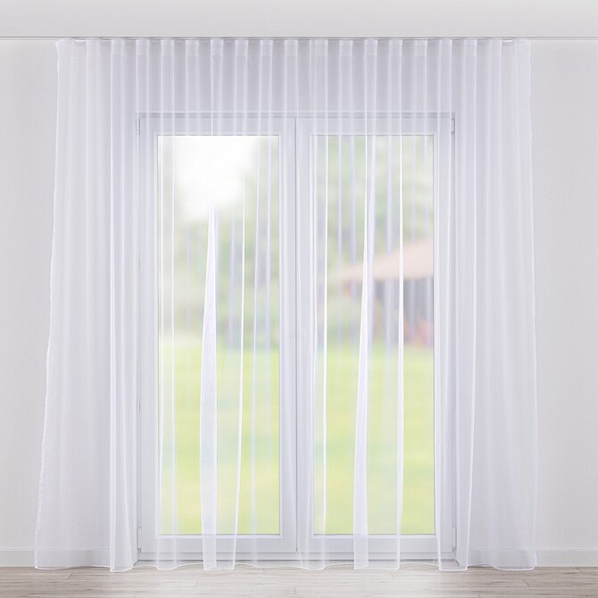 Dekoria Záclona na řasící pásce Wave, bílá, Voile - Voál, 179-26