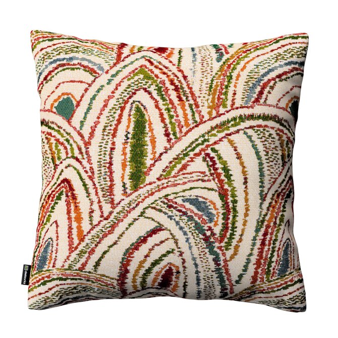 Dekoria Kinga - potah na polštář jednoduchý, červeno-zelená, 50 x 50 cm, Cosy Home, 145-32