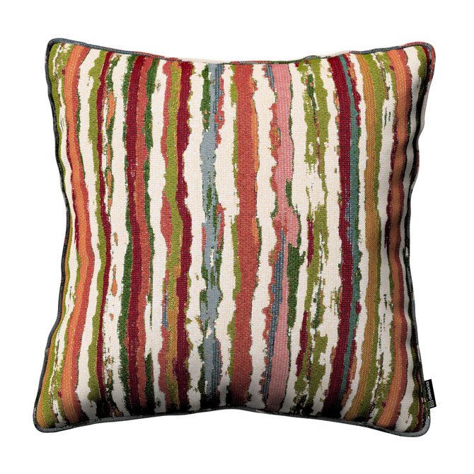 Dekoria Gabi - potah na polštář šňůrka po obvodu, červeno-zelená, 45 x 45 cm, Cosy Home, 145-40