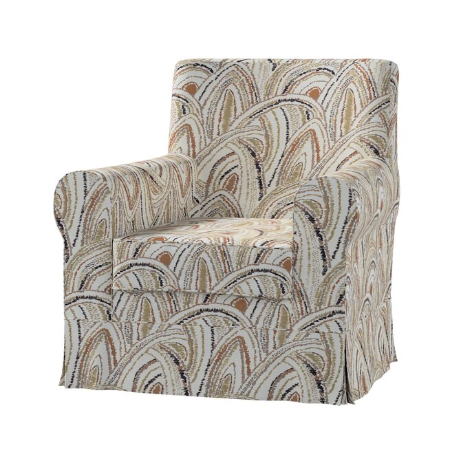 Dekoria Potah na křeslo IKEA Ektorp Jennylund, béžovo-olivová, kØeslo Ektorp Jennylund, Cosy Home, 145-34