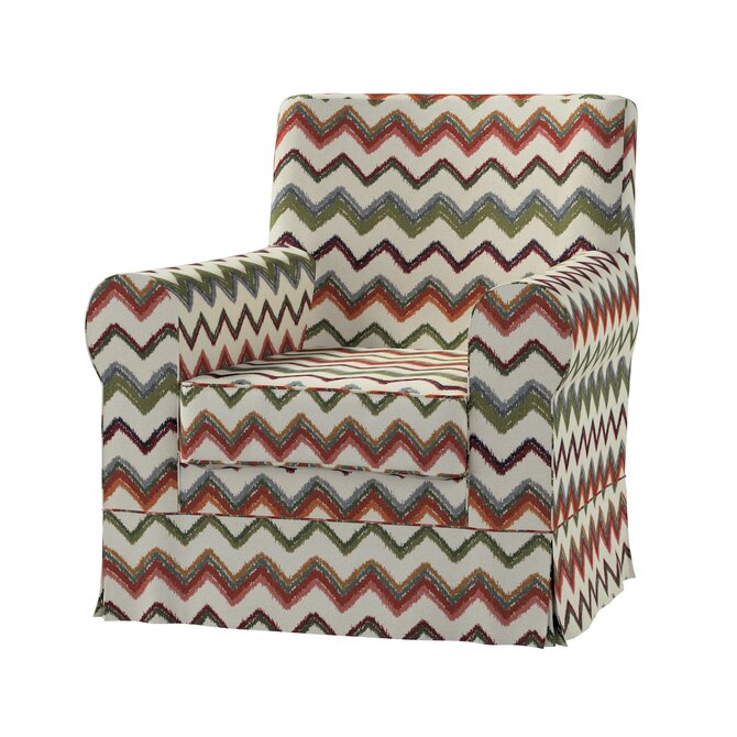 Dekoria Potah na křeslo IKEA Ektorp Jennylund, červeno-zelená, kØeslo Ektorp Jennylund, Cosy Home, 145-36