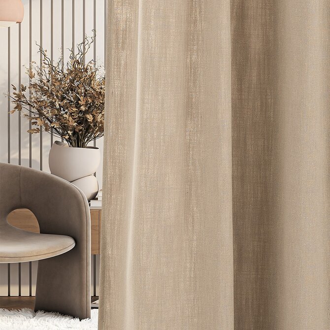 Dekoria Hotový závěs s řasící páskou 140x280cm béžová, 140 x 280 cm 