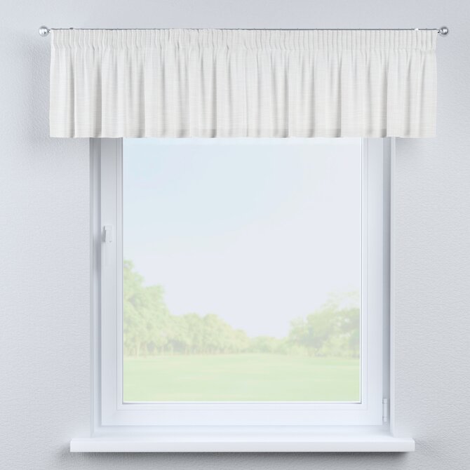 Dekoria Krátký závěs na řasící pásce, bílá, 390 x 40 cm, Botanic Viscose, 145-23