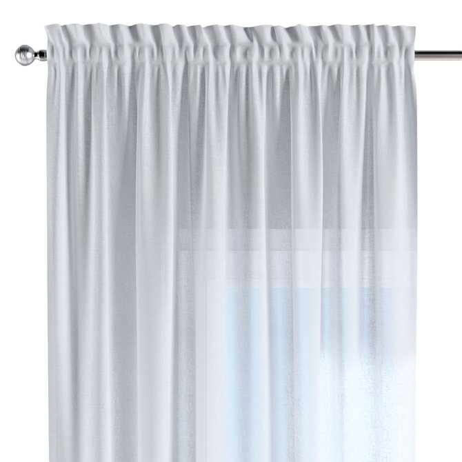 Dekoria Závěs s tunýlkem a volánkem, průsvitná bílá, Romantica, 181-16