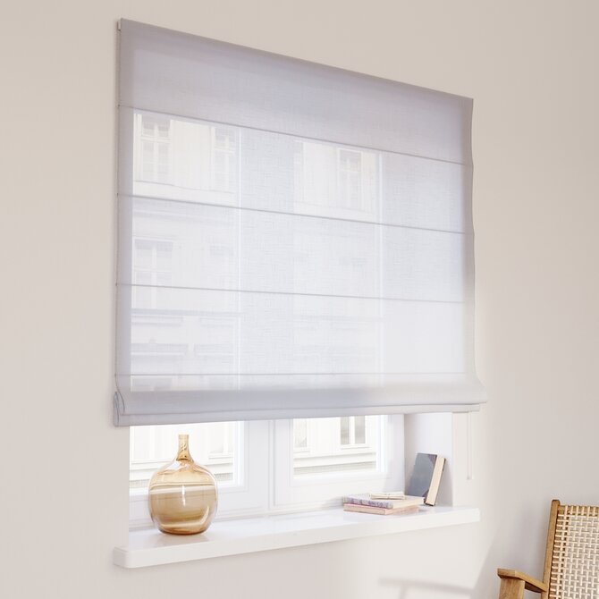 Dekoria Římská roleta Capri, průsvitná bílá, Romantica, 181-16