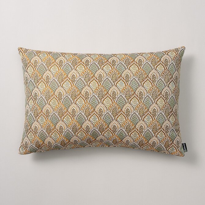 Dekoria Kinga - potah na polštář jednoduchý obdélníkový, béžovo-zelená, 60 x 40 cm, Intenso Premium, 144-28