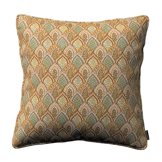 Dekoria Gabi - potah na polštář šňůrka po obvodu, béžovo-zelená, 60 x 60 cm, Intenso Premium, 144-28