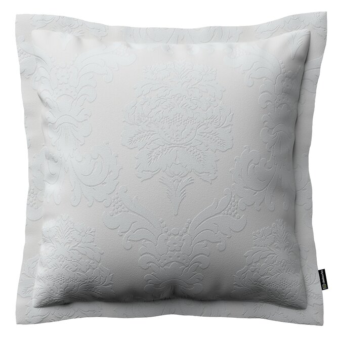 Dekoria Mona - potah na polštář hladký lem po obvodu, světle šedá, 45 x 45 cm, Damasco, 613-81