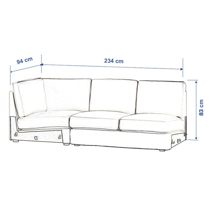 Dekoria Potah rohové sekce Kivik, béžová melanž, Amsterdam, 704-54