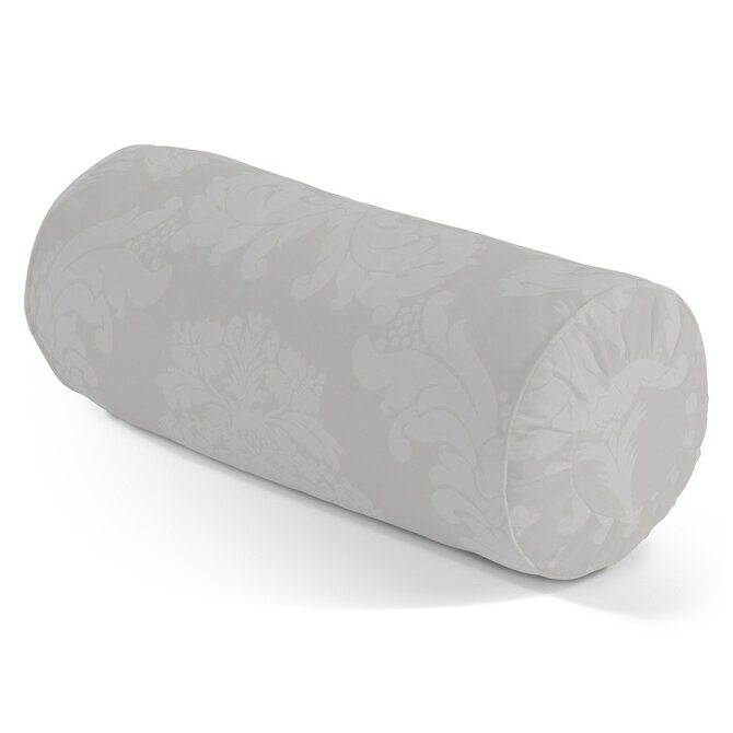 Dekoria Válec s čelními záložkami, světle šedá, Ø 20 x 50 cm, Damasco, 613-81