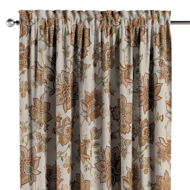 Dekoria Závěs s tunýlkem a volánkem, béžová, Intenso Premium, 144-27