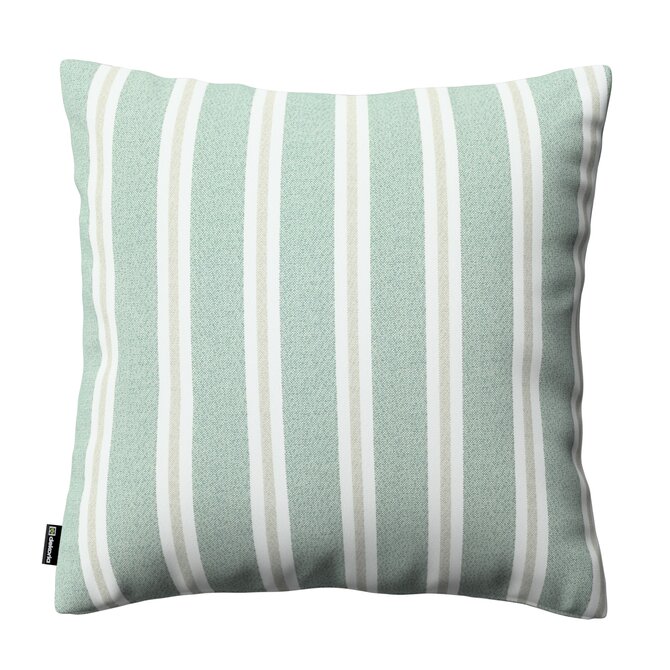 Dekoria Kinga - potah na polštář jednoduchý, zeleno-béžové pruhy, 43 x 43 cm, Scotti, 145-30