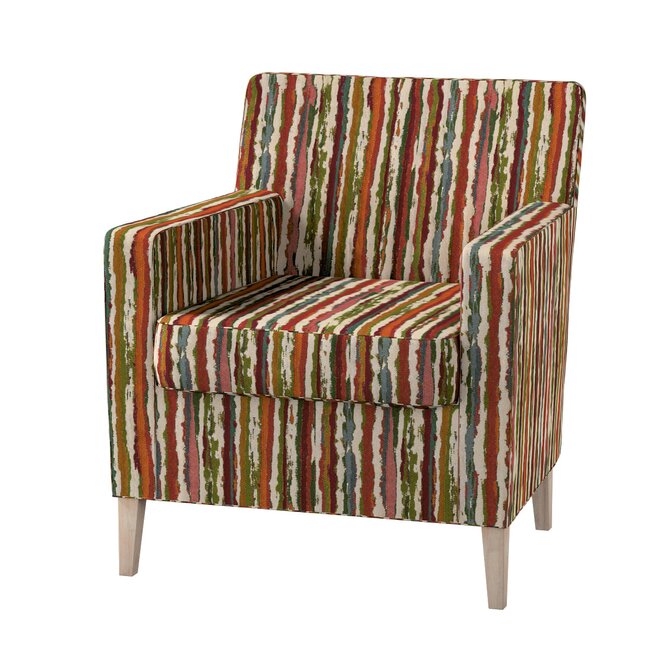 Dekoria Potah na křeslo IKEA Karlstad, červeno-zelená, Potah na křeslo Karlstad, Cosy Home, 145-40