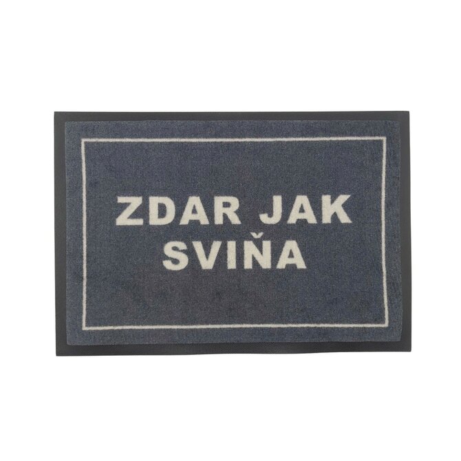 Mercury Flooring Rohožka Zdar jak sviňa 40x60 cm - na ven i na doma - 40x60 cm Černá, Malé (80x150 cm a menší), Syntetický (umělý)