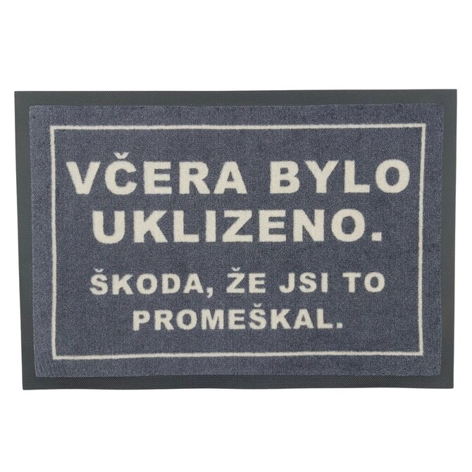 Rohožka Včera bylo uklizeno 40x60 cm - 40x60 cm Černá, Malé (80x150 cm a menší), Syntetický (umělý)