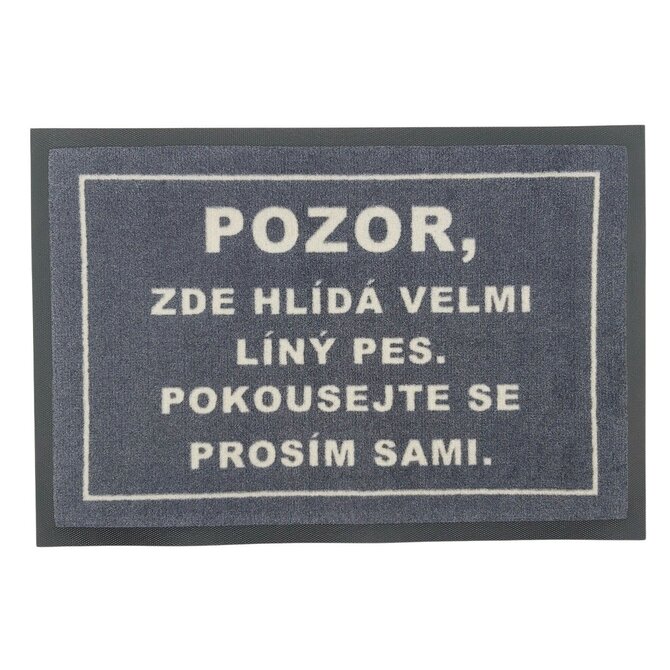 GDmats koberce Rohožka Líný pes 40x60 cm - na ven i na doma - 40x60 cm Šedá, Malé (80x150 cm a menší), Syntetický (umělý)