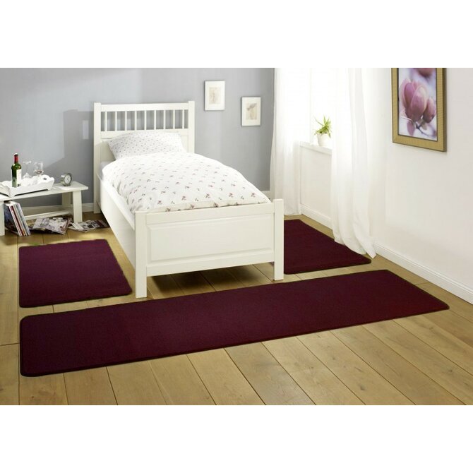 Hanse Home Collection koberce Kobercová sada Nasty 102368 Brombeer Violett - 3 díly: 70x140 cm (2x), 70x240 cm (1x) cm Fialová, Syntetický (umělý)