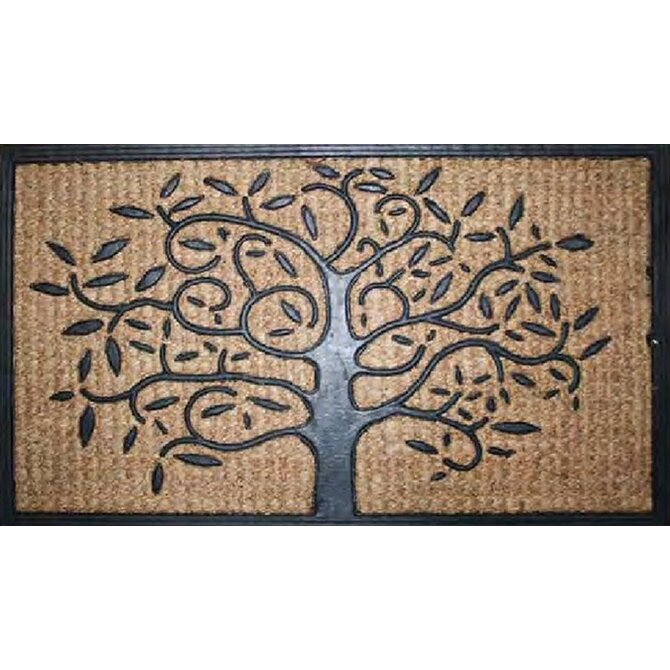 BO-MA koberce Rohožka Kokos + guma strom - na ven i na doma - 40x70 cm Hnědá, Malé (80x150 cm a menší), Syntetický (umělý)