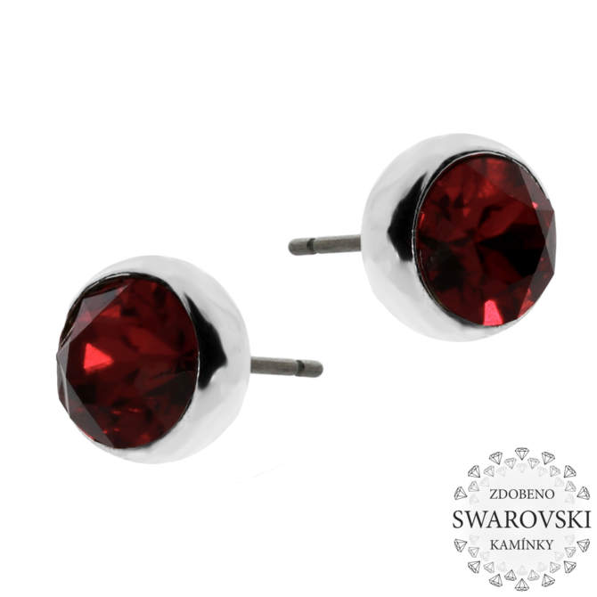 Červené náušnice pecky SW Červená