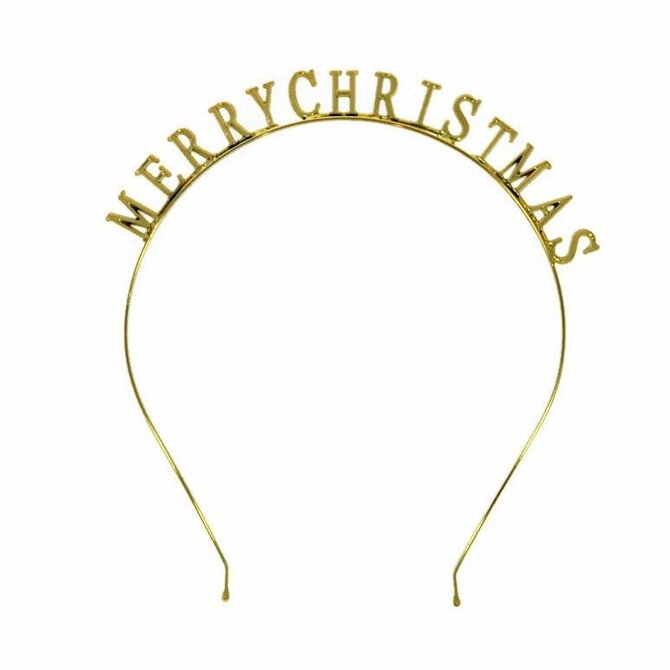 Čelenka s nápisem MERRY CHRISTMAS Zlatá