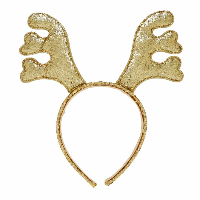 Vánoční čelenka sobí parohy Zlatá