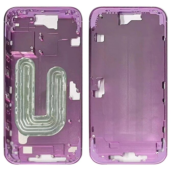 Středový rámeček housing iPhone 16 (růžový)