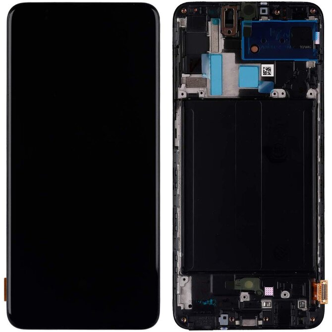 Samsung Galaxy A70 LCD displej dotykové sklo A705 včetně rámečku (Service Pack)