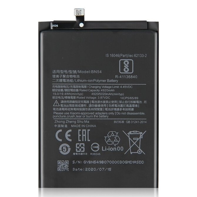 BN54 Xiaomi Baterie 5020mAh (OEM)