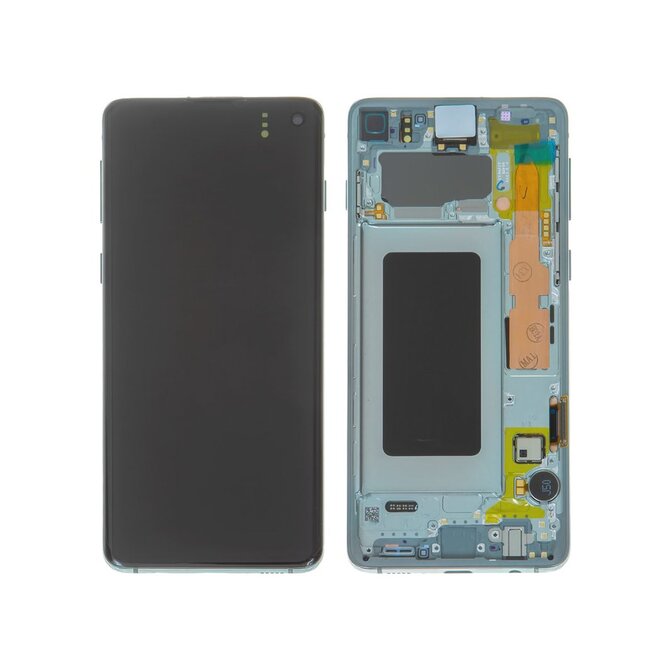 Samsung Galaxy S10 OLED originál LCD displej včetně rámečku zelený SWAP G973F