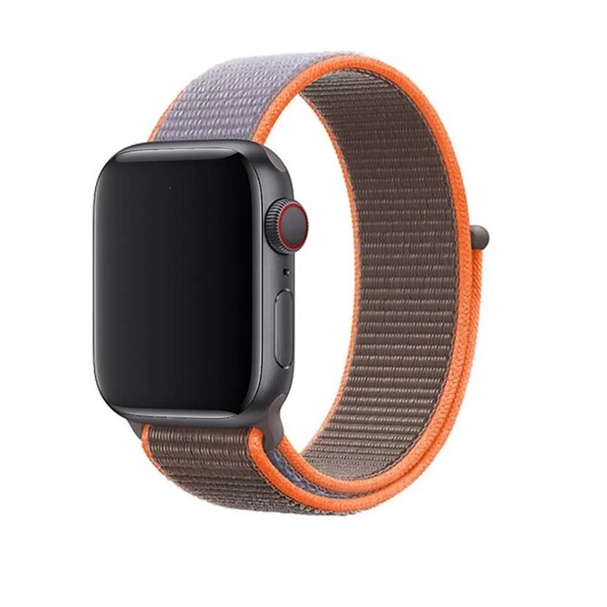 Nylon řemínek pro Apple Watch 38-41mm - grey / orange