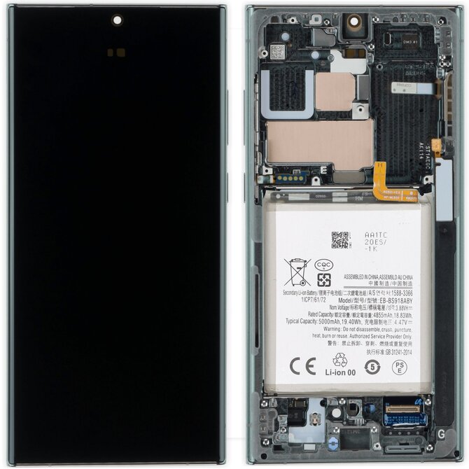 Samsung Galaxy S23 Ultra S918 LCD displej dotykové sklo originální včetně baterie zelený
