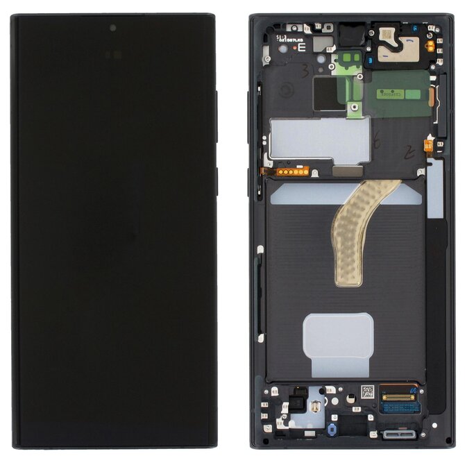 Samsung Galaxy S22 Ultra 5G S908 LCD displej dotykové sklo originální (Assembled Service Pack) Black