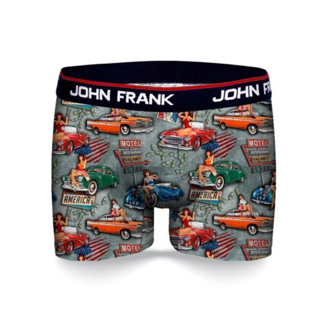 Pánské boxerky John Frank JFBD338 Šedá, XL