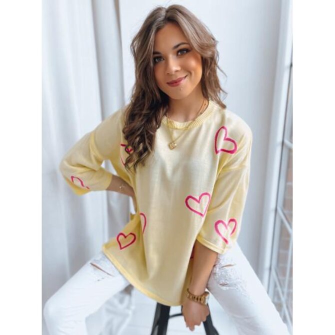 Dámský svetr SWEET HEART citronový Žlutá, Univerzální