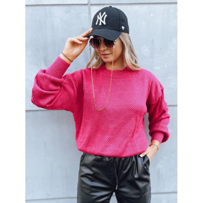 Dámský oversize svetr EMERALD fuchsiová Růžová, Univerzální