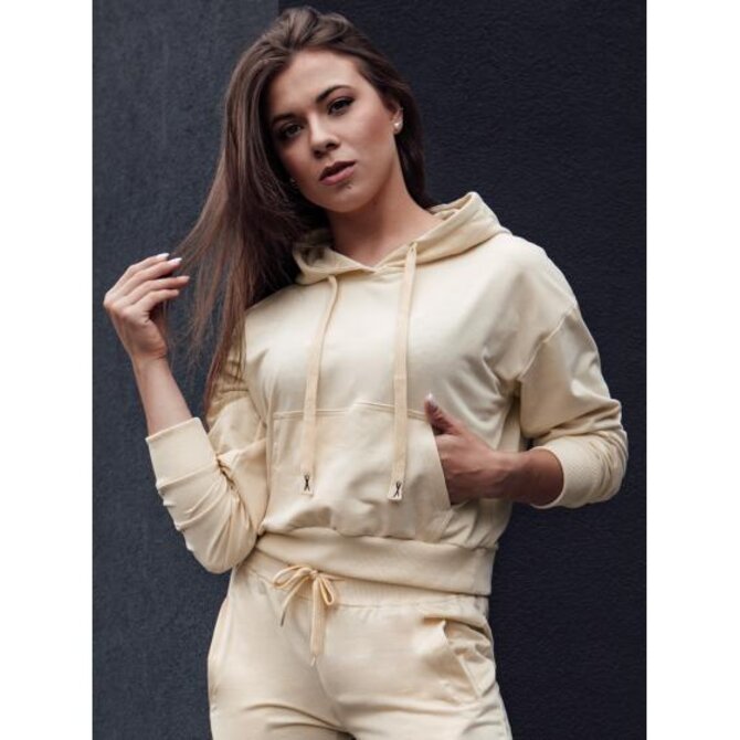Dámská mikina s kapucí TRENDHOOD krémová