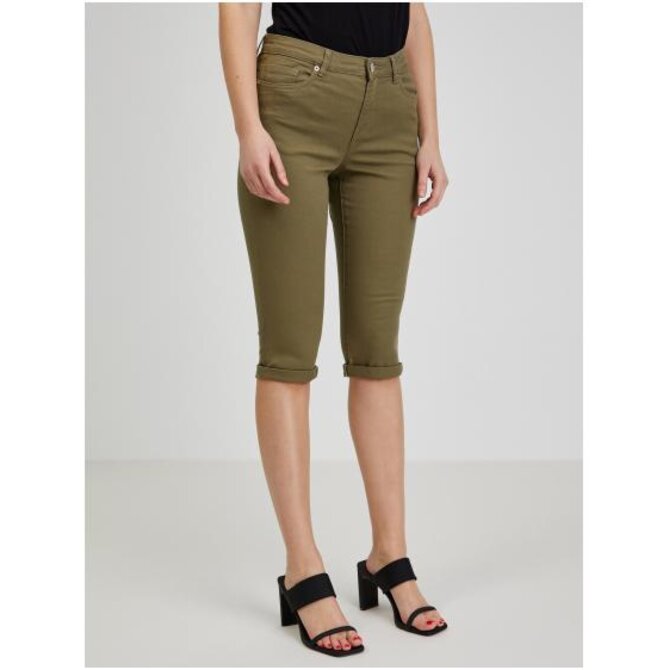 Khaki dámské capri kalhoty Khaki, 36