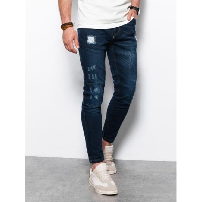 Pánské džíny SKINNY FIT tmavě modré Modrá, XXL
