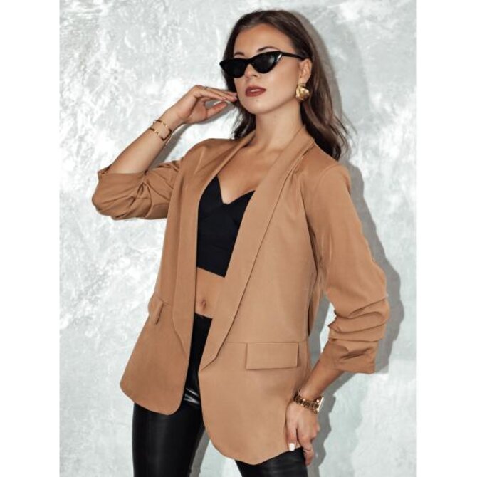 Dámské sako jedné velikosti ELEGANTIS cappuccino Béžová, Univerzální