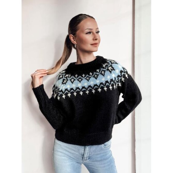 Dámský svetr jedné velikosti SKADOVA černý Černá, Univerzální