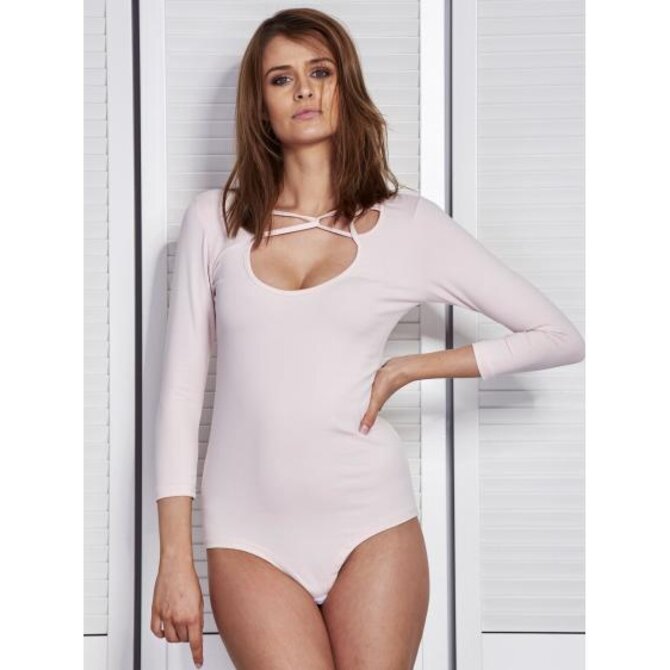 Dámské body s ozdobným výstřihem DIA světle růžové