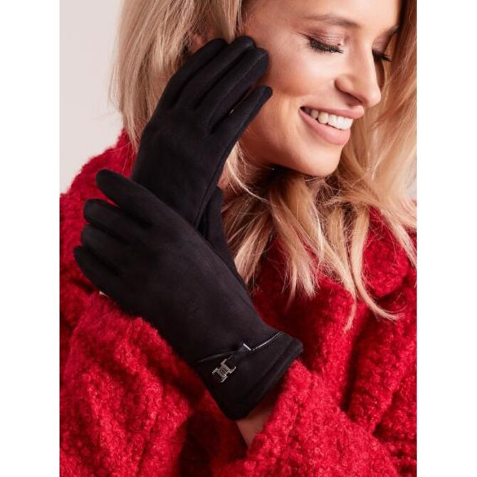 Dámské rukavice černé elegantní IVY Černá, L/XL